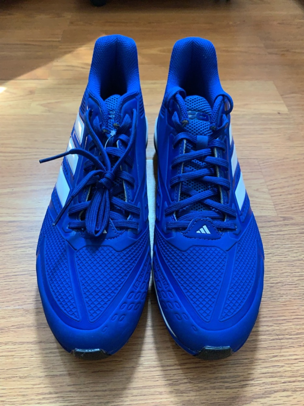 adidas Royal Blue Athletic Sneakers with White Stripes